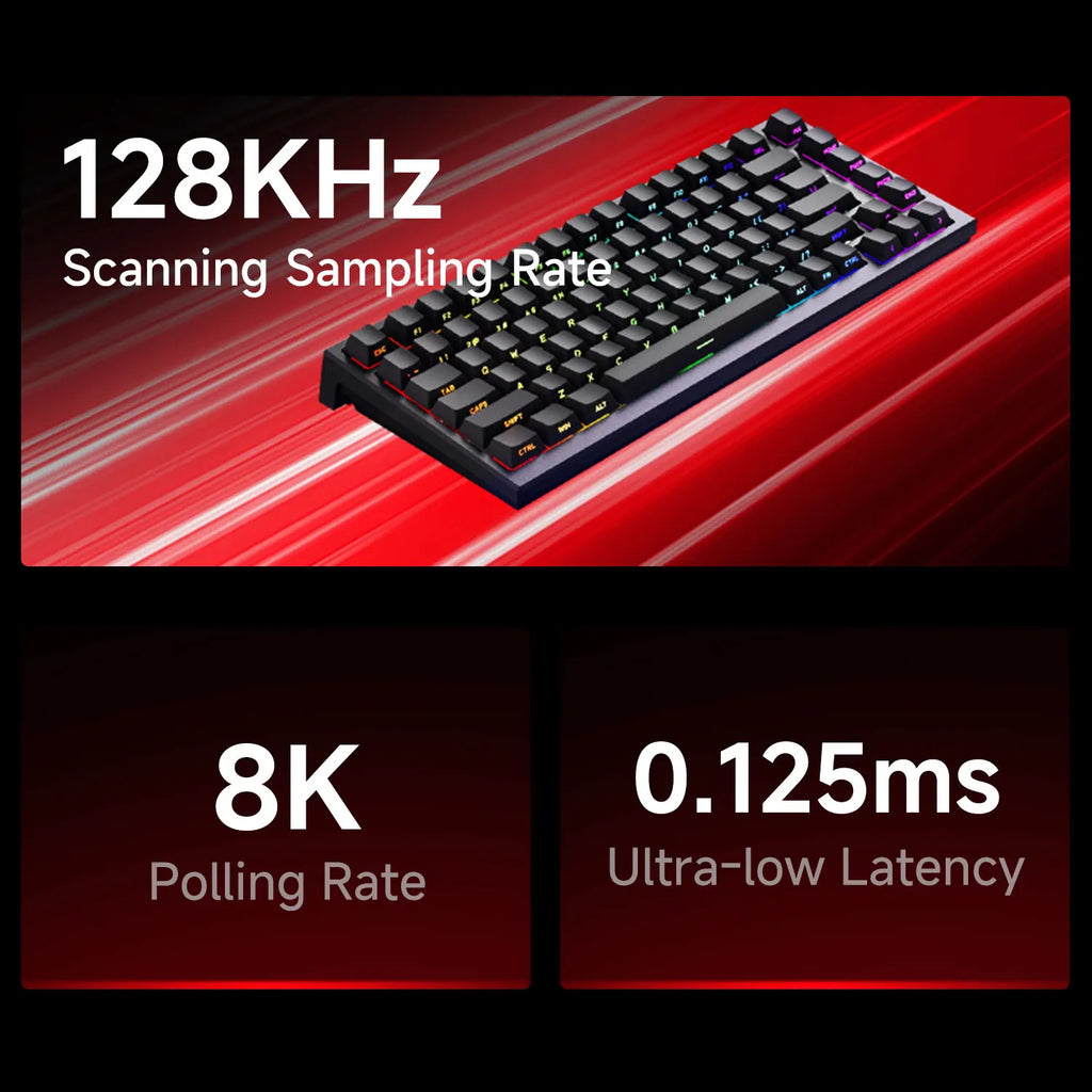 TAC75 HE Magnetic Switch Keyboard 75% Gaming Keyboards Rapid Trigger 0.005Mm 8K RGB Wired Esports Custom Keyboard for Gamer