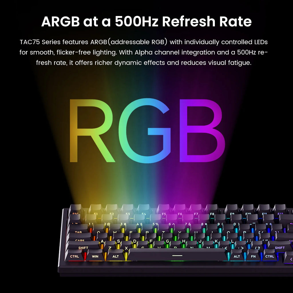 TAC75 HE Magnetic Switch Keyboard 75% Gaming Keyboards Rapid Trigger 0.005Mm 8K RGB Wired Esports Custom Keyboard for Gamer