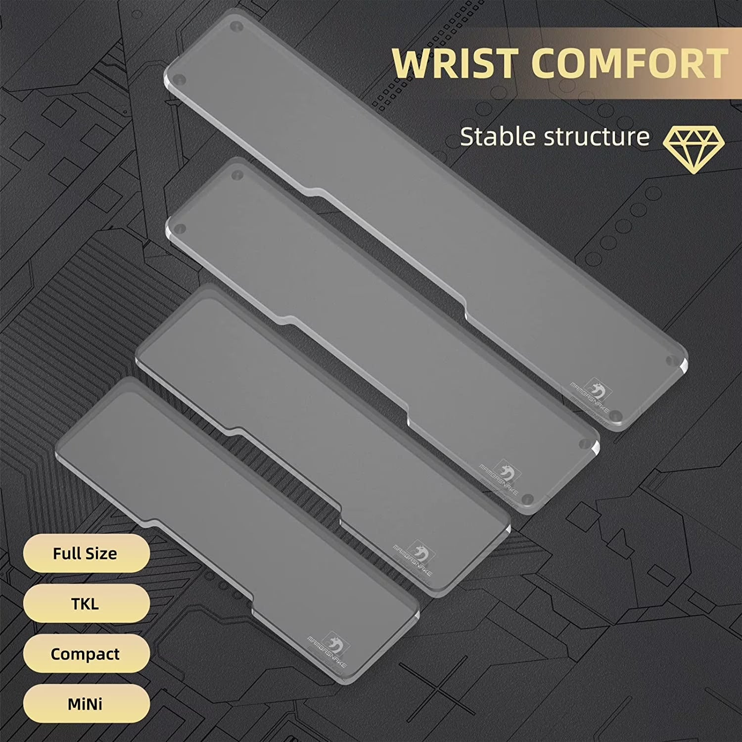 Acrylic Keyboard Wrist Rest,Ergonomic Palm Rest,Anti-Slip Pad for Laptop,87-Key Keyboard