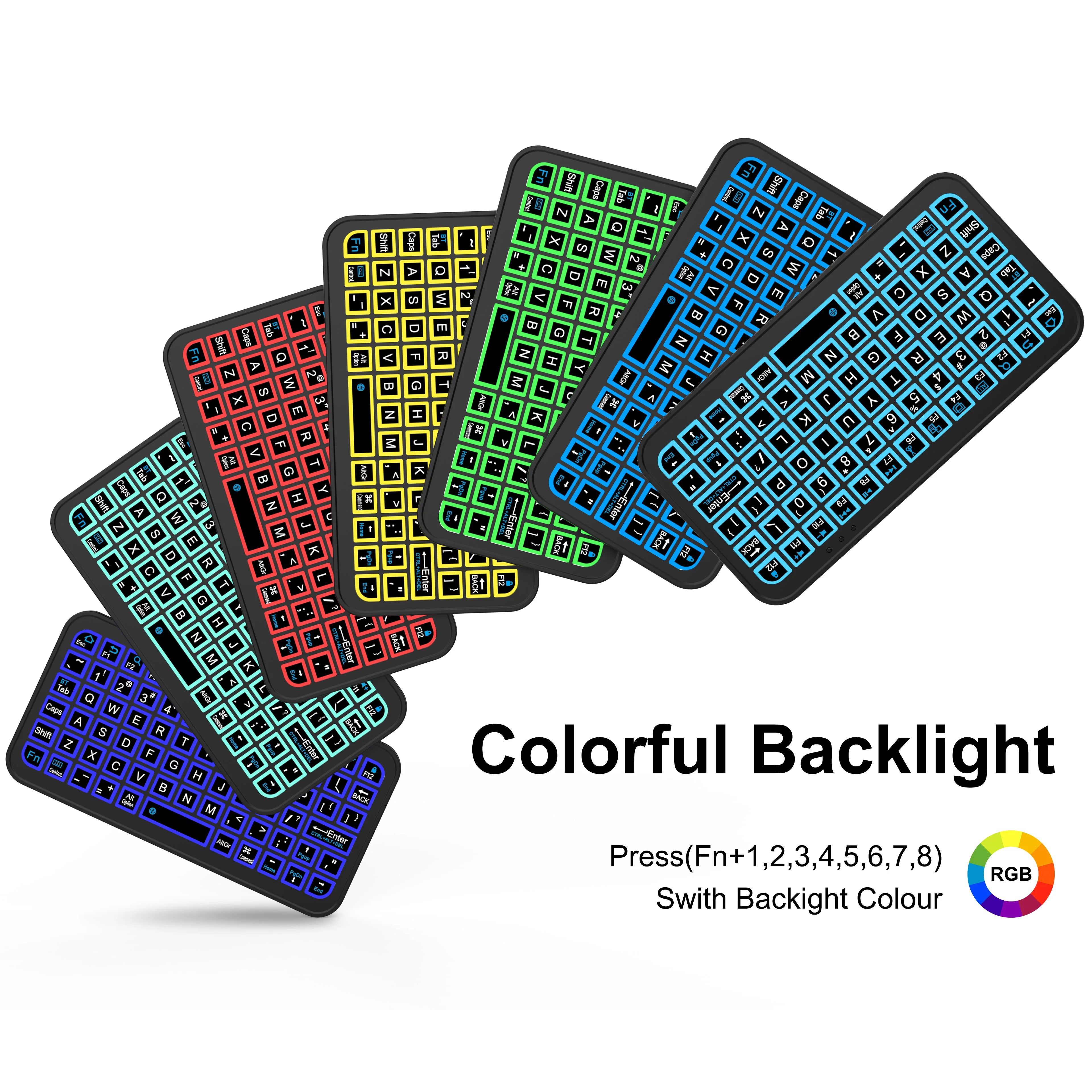 Ultra-Thin Bluetooth 5.2 Wireless Keyboard with Colorful Backlight - Perfect for Windows, Android, and iOS Devices