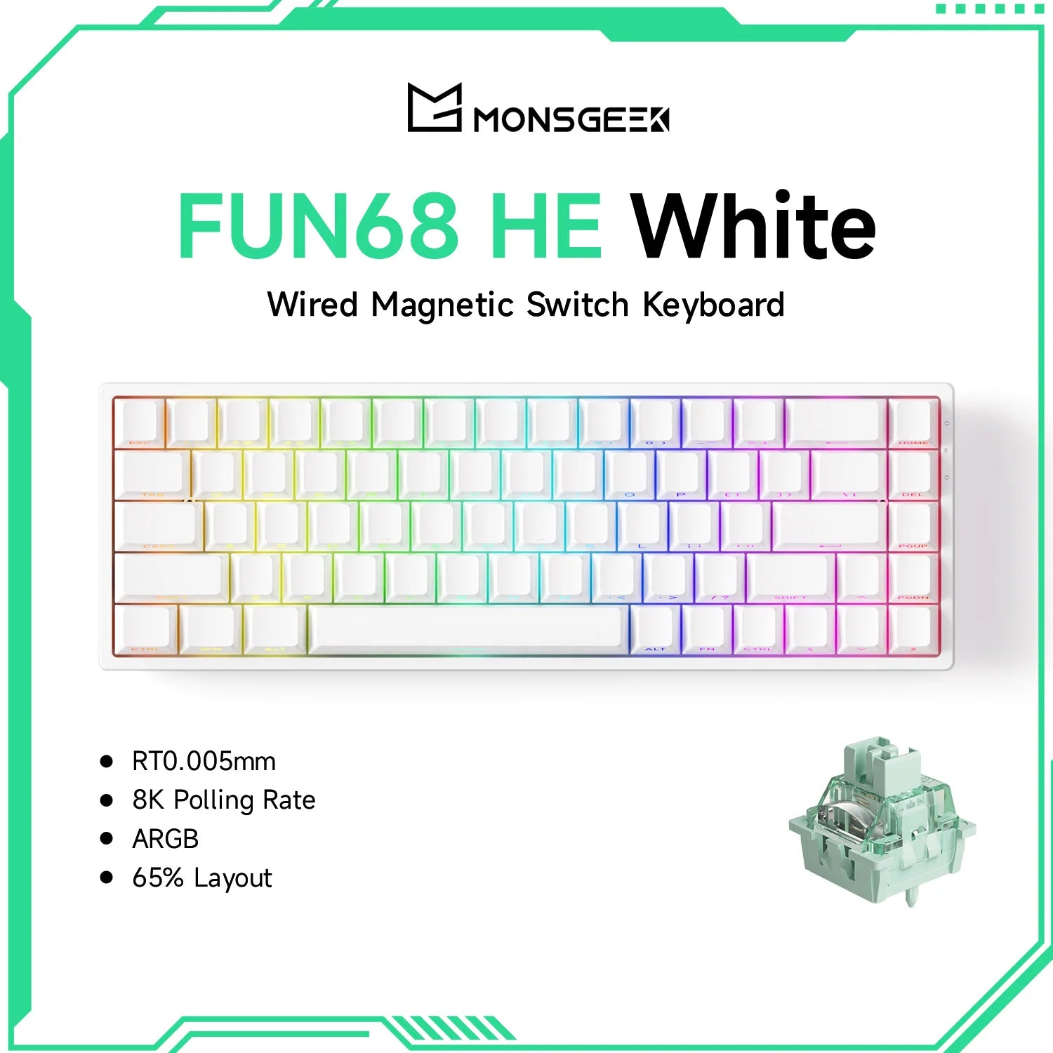 Elevate Your Gaming Experience with the Monsgeek FUN68 FUN60 PRO&MAX HE Magnetic Keyboard - 60% & 65% Customizable Gaming Powerhouse