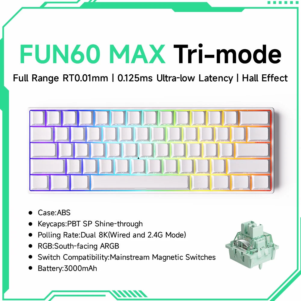 Elevate Your Gaming Experience with the Monsgeek FUN68 FUN60 PRO&MAX HE Magnetic Keyboard - 60% & 65% Customizable Gaming Powerhouse