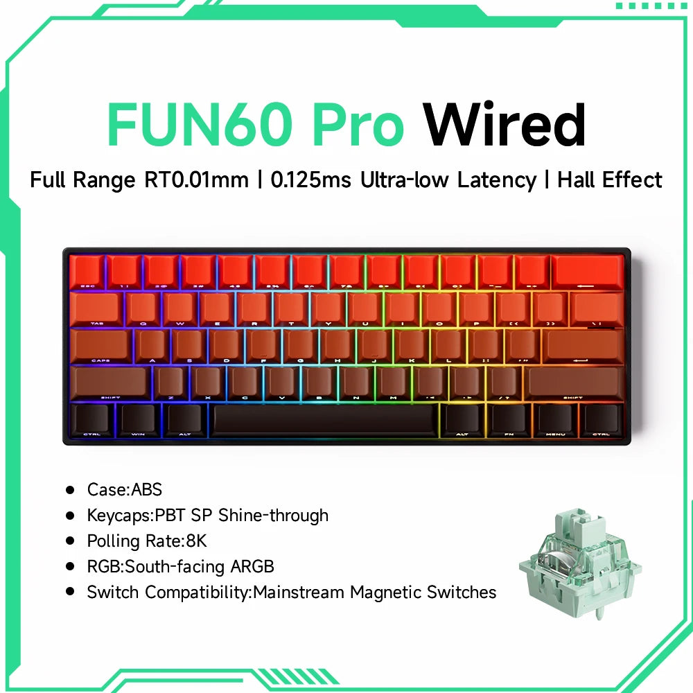 Elevate Your Gaming Experience with the Monsgeek FUN68 FUN60 PRO&MAX HE Magnetic Keyboard - 60% & 65% Customizable Gaming Powerhouse