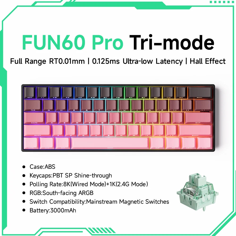 Elevate Your Gaming Experience with the Monsgeek FUN68 FUN60 PRO&MAX HE Magnetic Keyboard - 60% & 65% Customizable Gaming Powerhouse