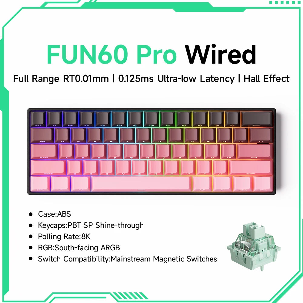 Elevate Your Gaming Experience with the Monsgeek FUN68 FUN60 PRO&MAX HE Magnetic Keyboard - 60% & 65% Customizable Gaming Powerhouse