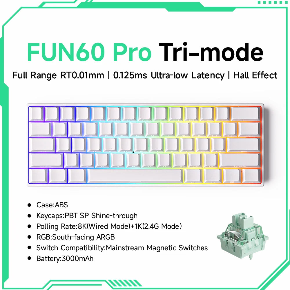 Elevate Your Gaming Experience with the Monsgeek FUN68 FUN60 PRO&MAX HE Magnetic Keyboard - 60% & 65% Customizable Gaming Powerhouse