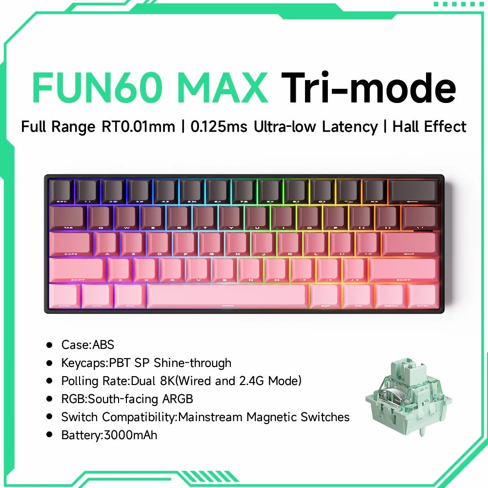 Elevate Your Gaming Experience with the Monsgeek FUN68 FUN60 PRO&MAX HE Magnetic Keyboard - 60% & 65% Customizable Gaming Powerhouse