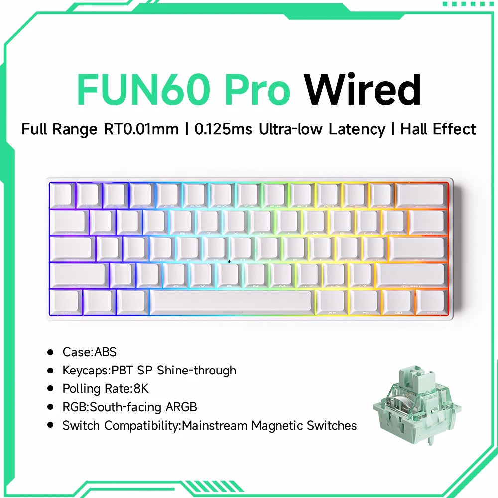Elevate Your Gaming Experience with the Monsgeek FUN68 FUN60 PRO&MAX HE Magnetic Keyboard - 60% & 65% Customizable Gaming Powerhouse