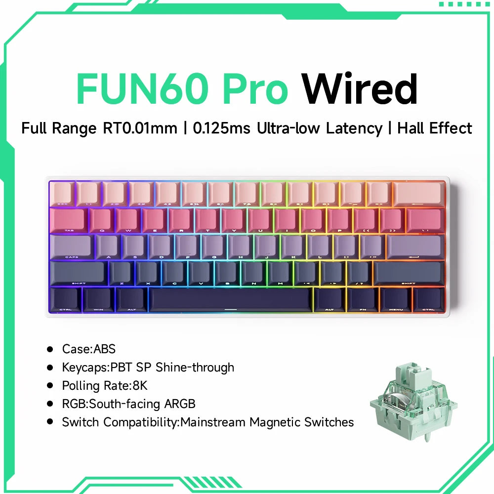 Elevate Your Gaming Experience with the Monsgeek FUN68 FUN60 PRO&MAX HE Magnetic Keyboard - 60% & 65% Customizable Gaming Powerhouse