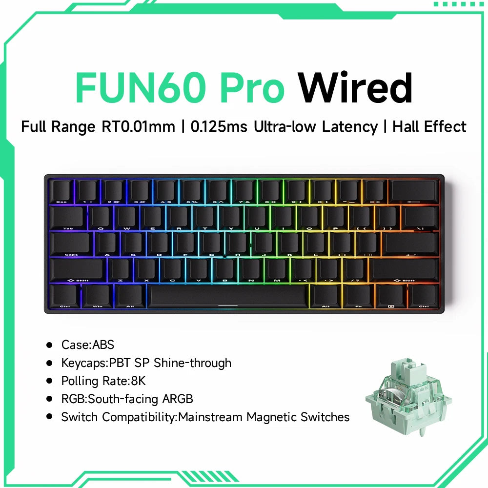 Elevate Your Gaming Experience with the Monsgeek FUN68 FUN60 PRO&MAX HE Magnetic Keyboard - 60% & 65% Customizable Gaming Powerhouse